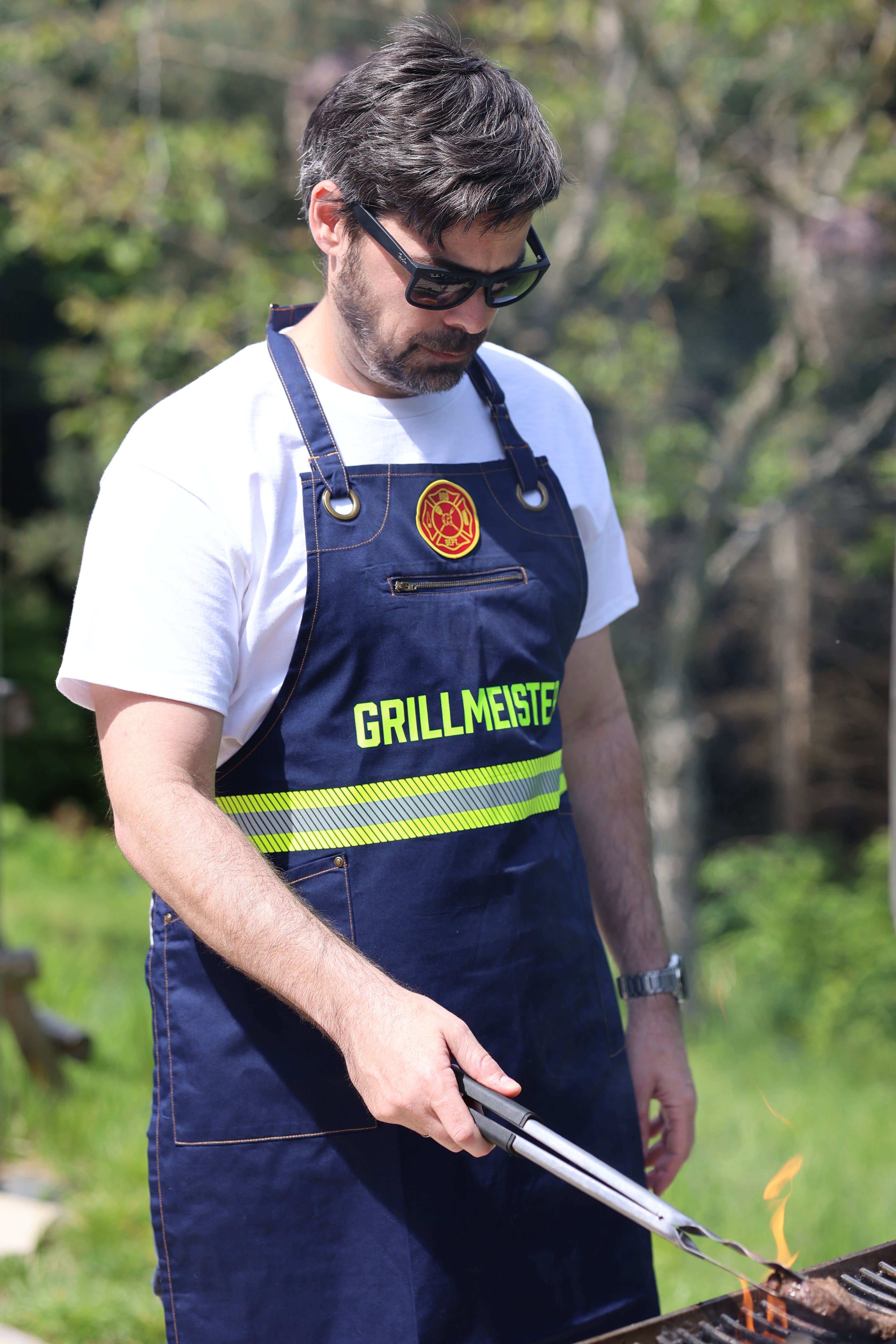 Feuerwehr Grillschürze Navy