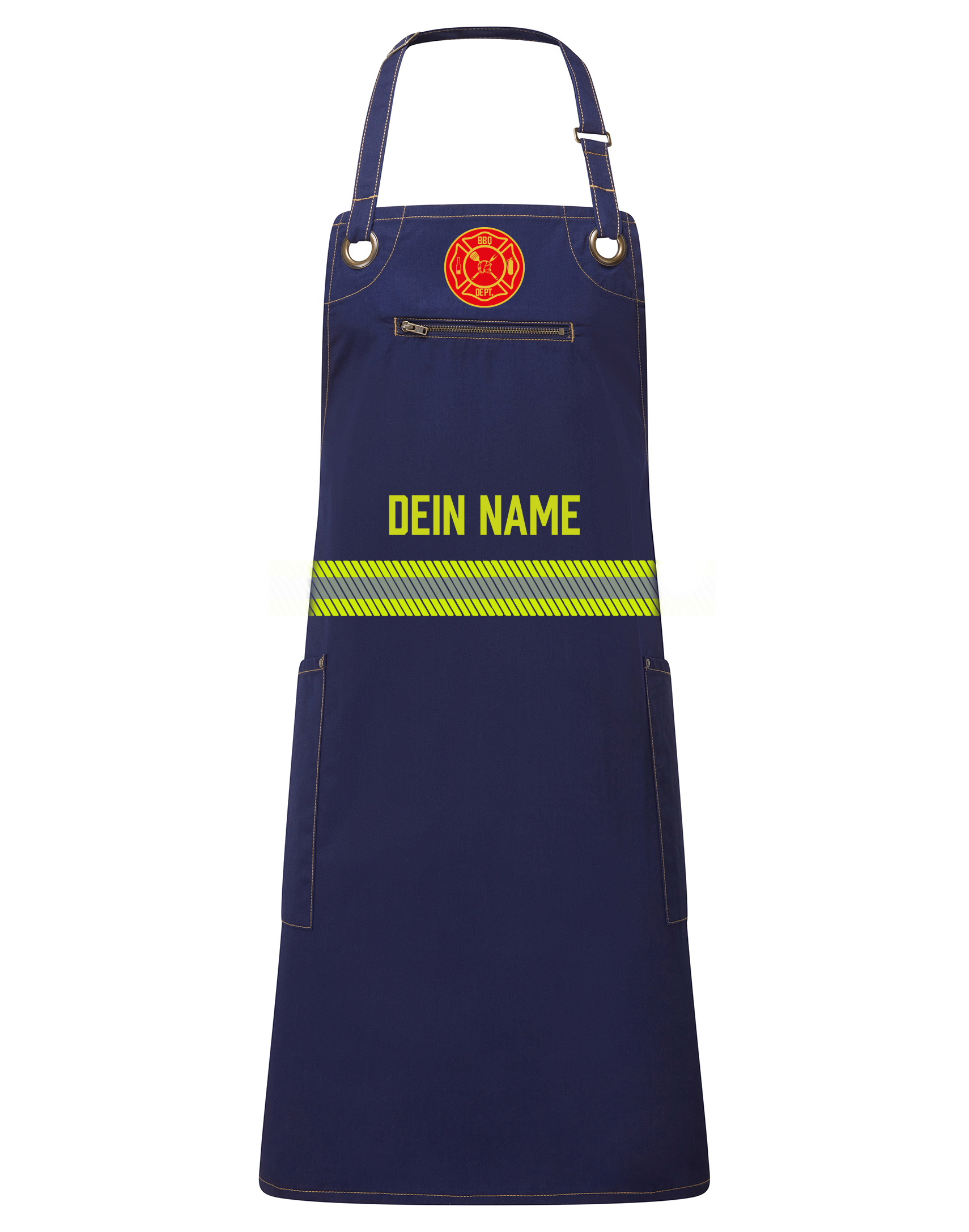 Feuerwehr Grillschürze Navy